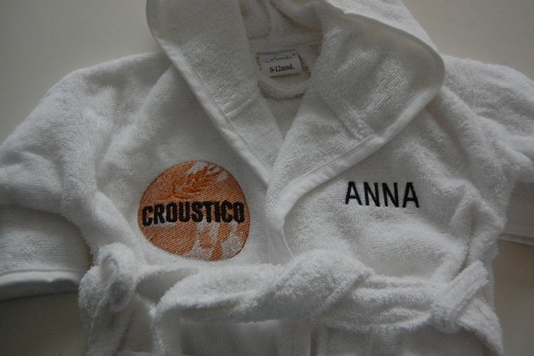 Badjas met naam en logo