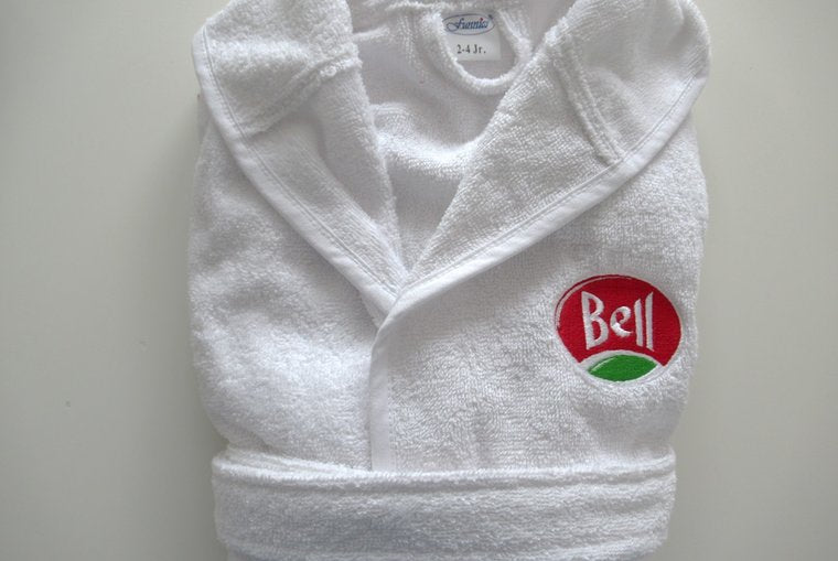 Badjas met naam en logo