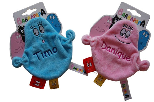 Barbapapa knuffeldoek met naam | Roze of blauwe