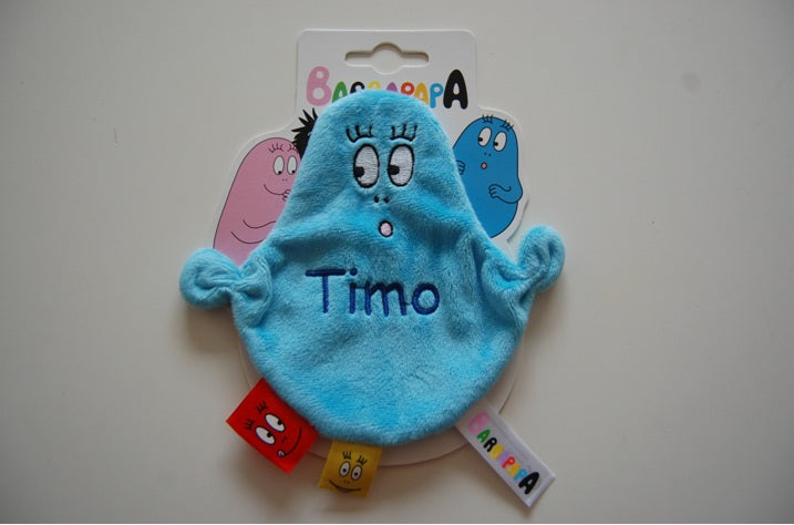 Barbapapa knuffeldoek met naam | Roze of blauwe