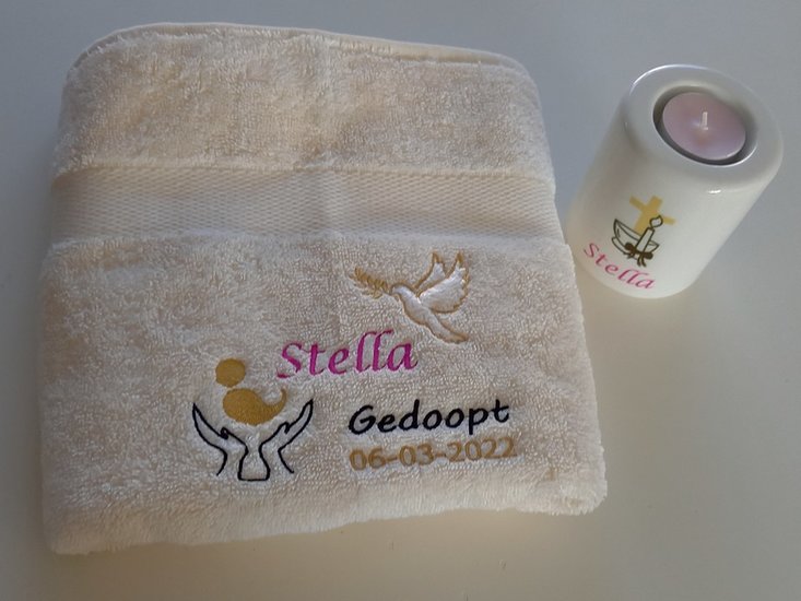 Doopcadeau Handdoek met Naam en Doopdatum