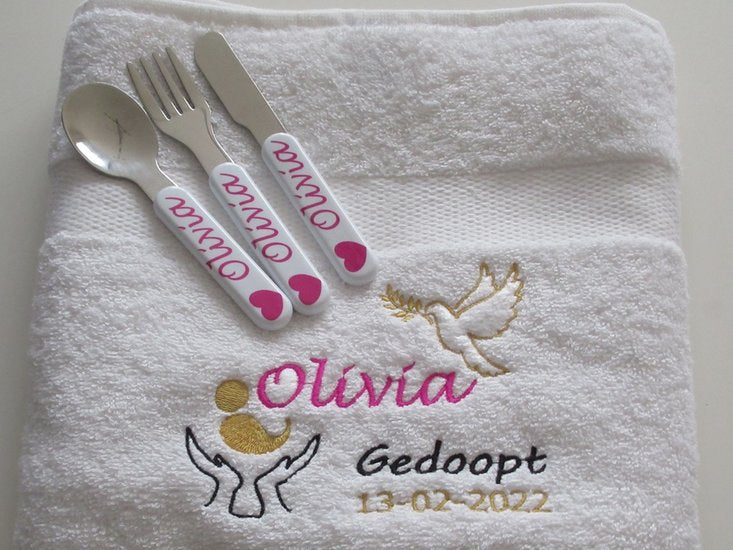 Doopcadeau Handdoek met Naam en Doopdatum