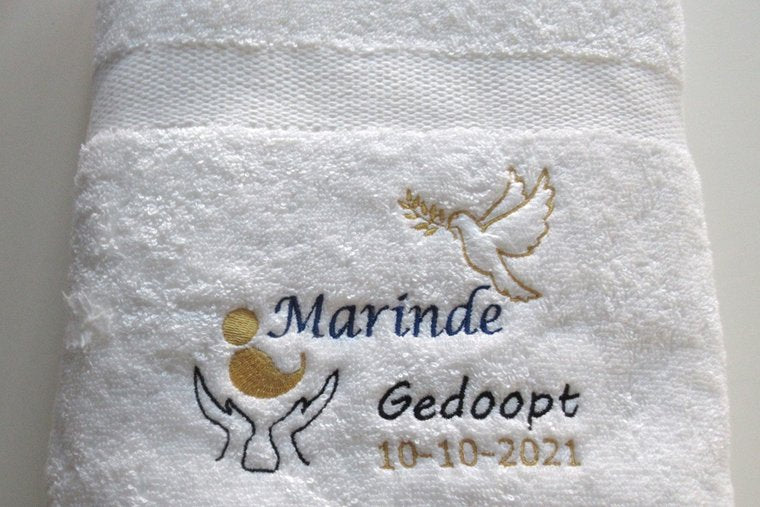 Doopcadeau Handdoek met Naam en Doopdatum