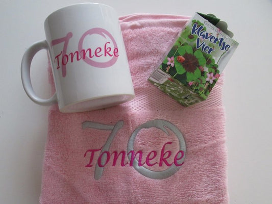 Handdoek met leeftijd 70 jaar