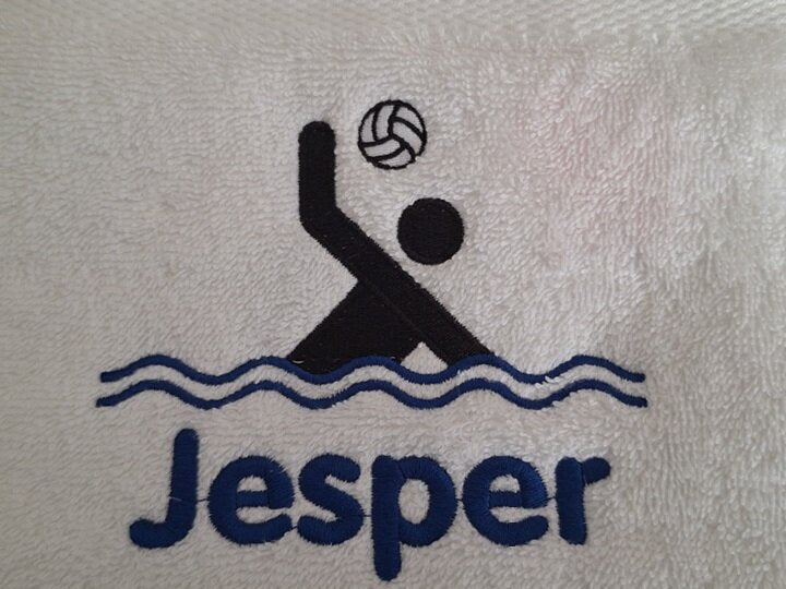 Handdoek met naam en sport icoon