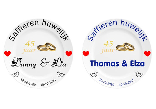 45 jaar Trouwdag cadeau Saffieren huwelijk