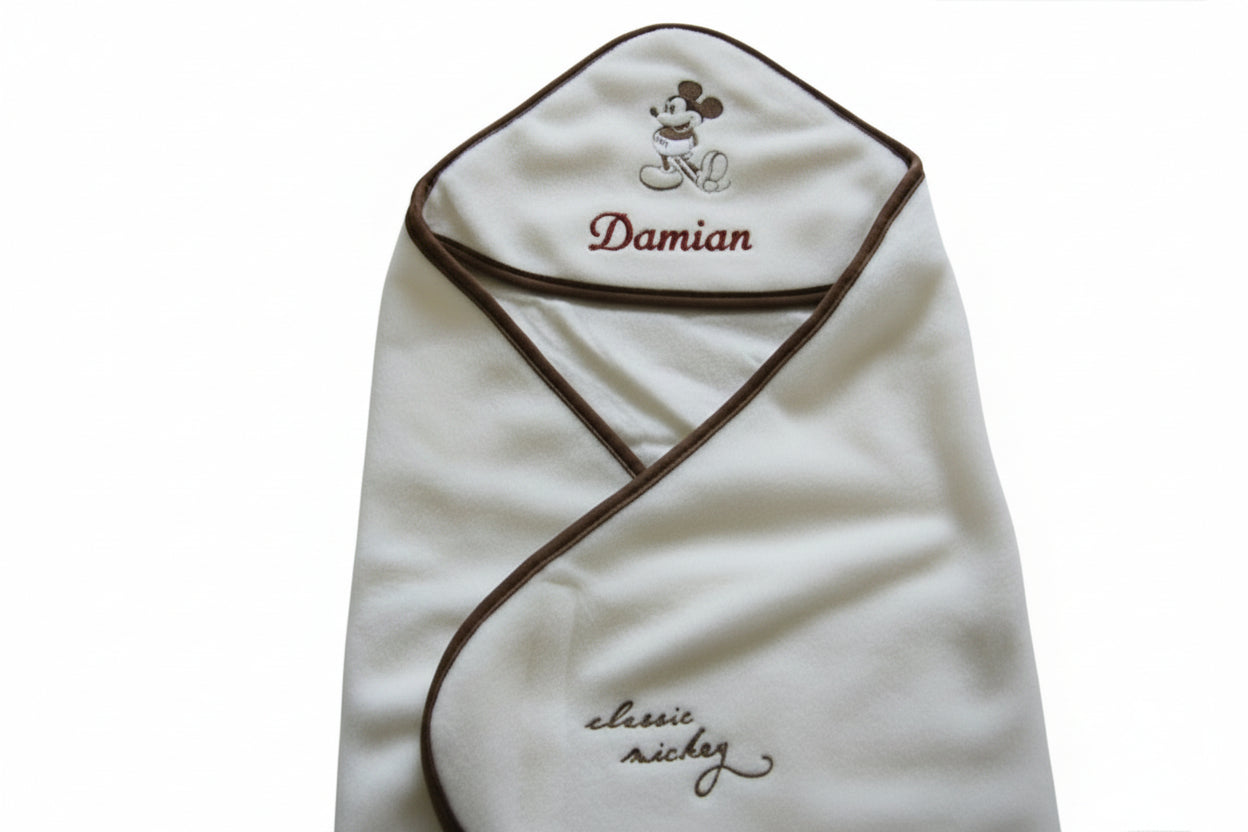 Mickey Mousse Fleecewikkeldeken met Naam