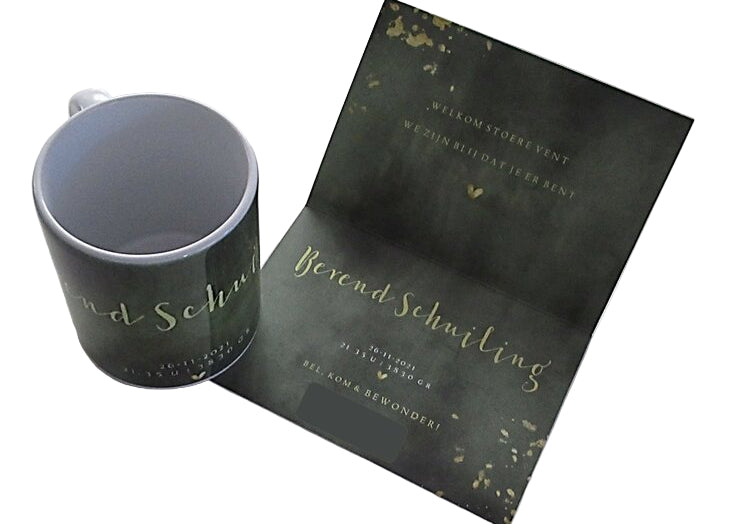 Kinderdrinkmok met geboortekaartje