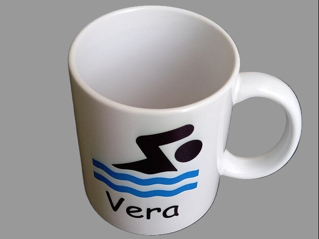 Koffiemok met Naam en Sport Symbool