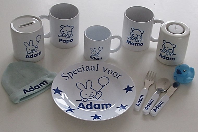 Spaarpot met naam als kraamcadeau - inclusief cadeauverpakking
