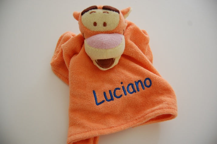 Teigerje knuffeldoek met Naam