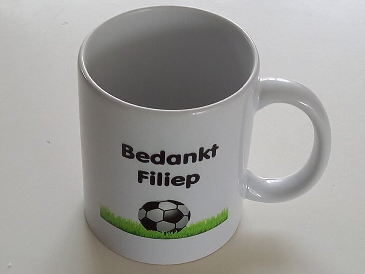 Koffiemok Trainer bedankt