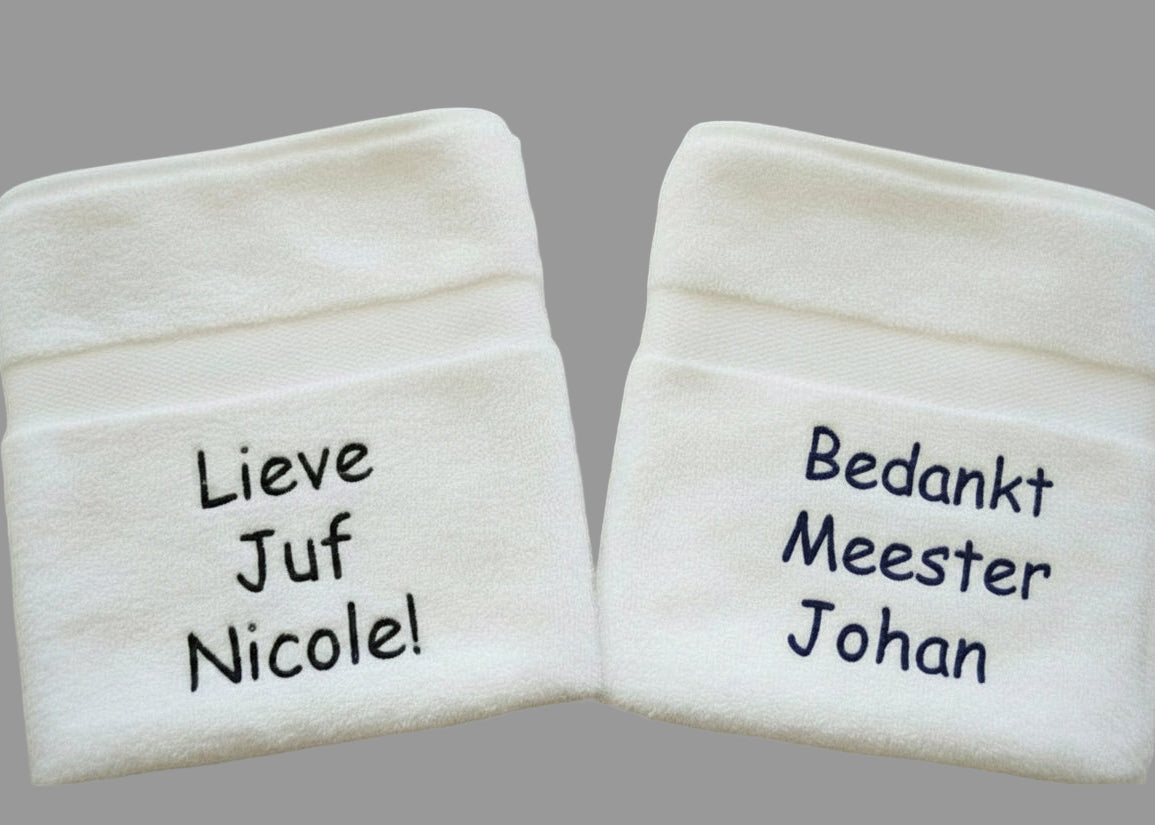 Bedankt Juf of Meester handdoek