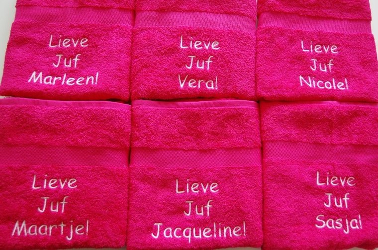 Bedankt Juf of Meester handdoek