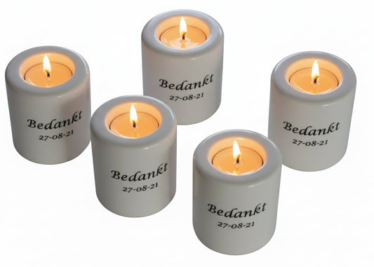 Kaarsenhouder met Tekst