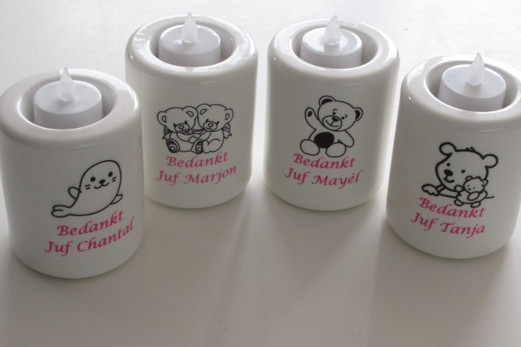 Kaarsenhouder met Naam en Afbeelding