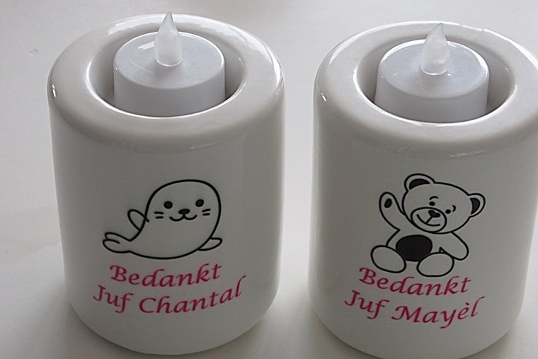 Kaarsenhouder met Naam en Afbeelding