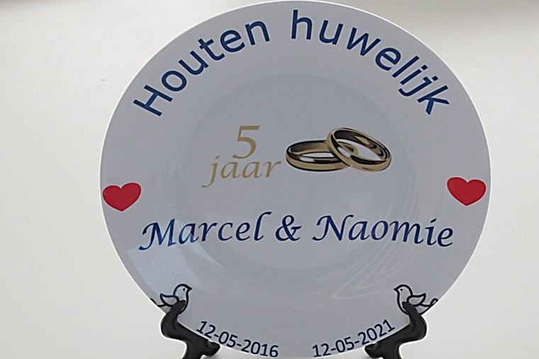 5 jaar Trouwdag cadeau Houten Huwelijk