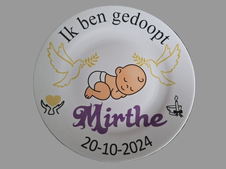 Doopbordje met naam