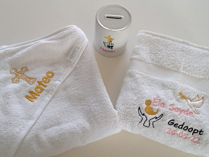 Doopcadeau Handdoek met Naam en Doopdatum