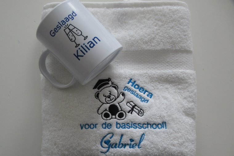 Koffiemok Geslaagd + Champagne glazen