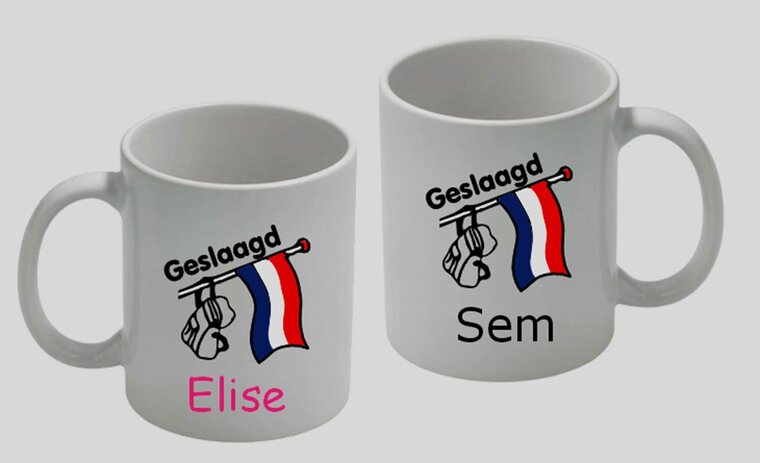 Koffiemok Geslaagd + vlag