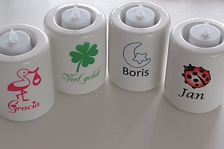 Kaarsenhouder met Naam en Afbeelding