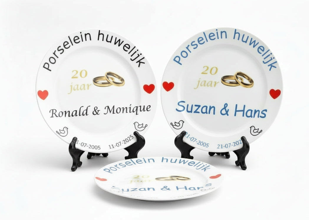 20 jaar Trouwdag cadeau Porselein huwelijk