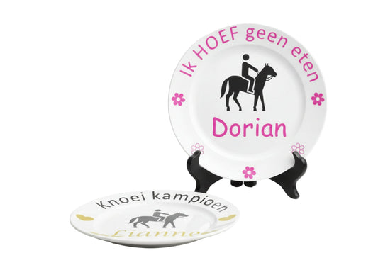 Paardrijden ontbijt bordje