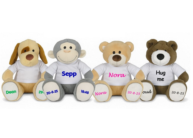 Geboorte Knuffel met Naam en Geboortedatum 40 cm