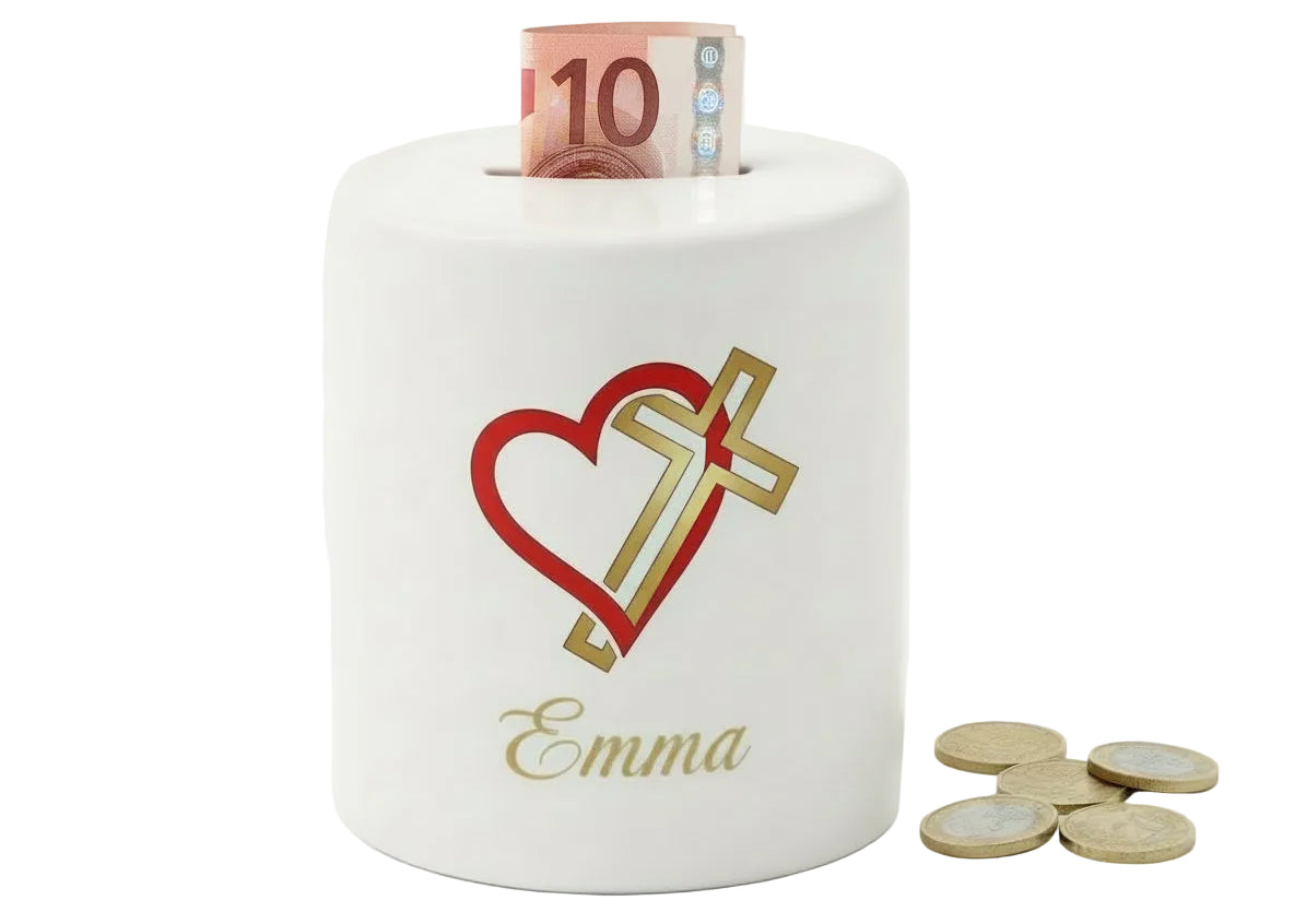 Spaarpot met hart en kruis