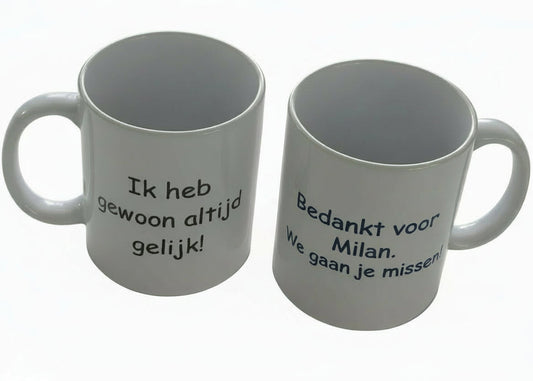 Koffiemok met Tekst