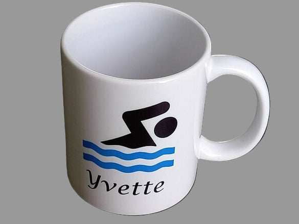 Koffiemok met Naam en Sport Symbool