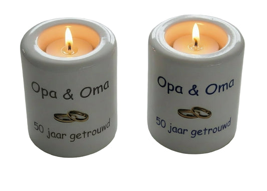 Kaarsenhouder Opa & Oma