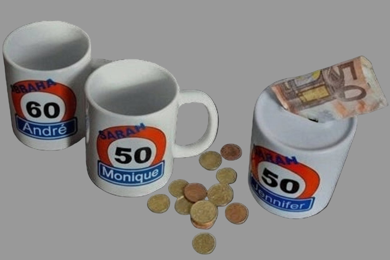 Spaarpot met Naam en Verkeersbord