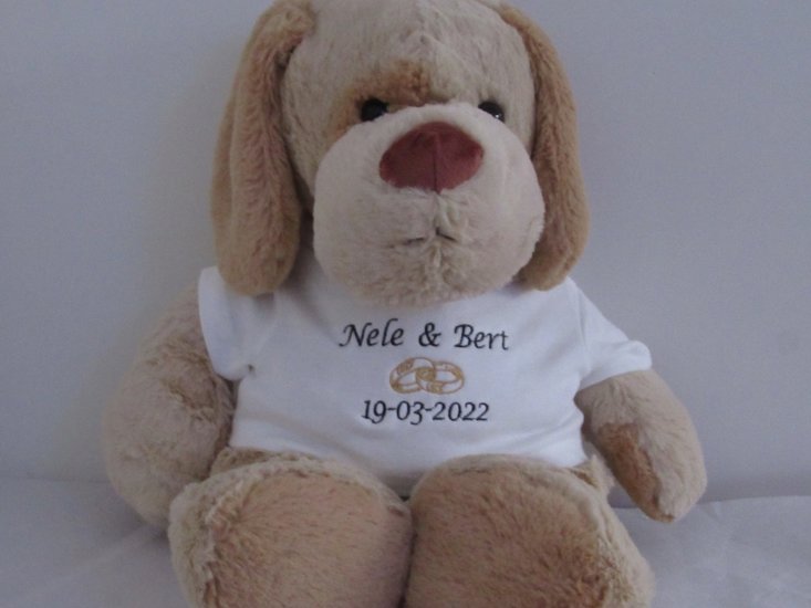 Huwelijksknuffel met Namen & Trouwringen