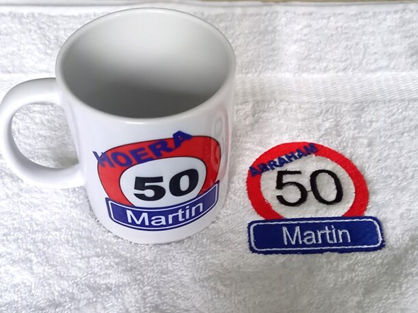 Abraham 50 jaar handdoek met naam