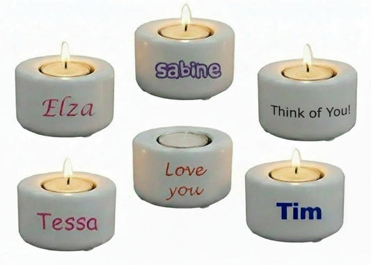 Waxinelichthouder met Naam of Tekst