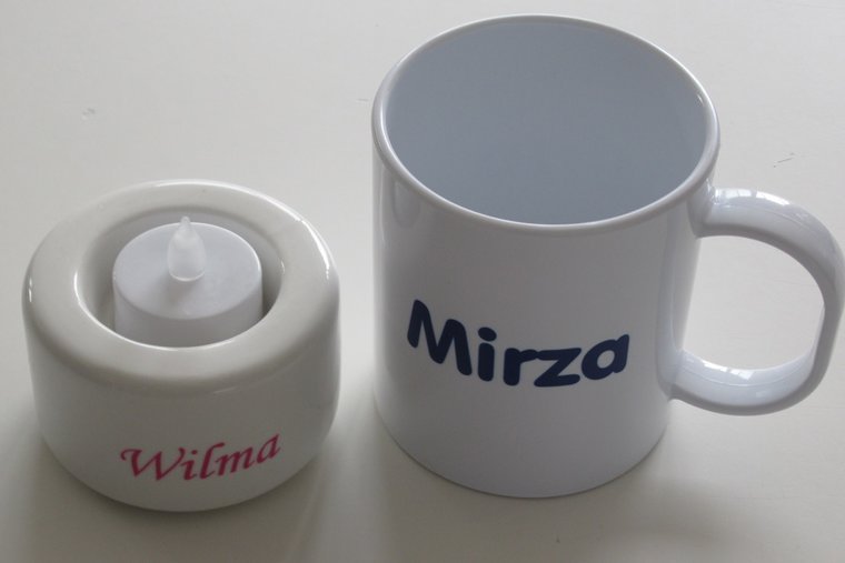 Waxinelichthouder met Naam of Tekst